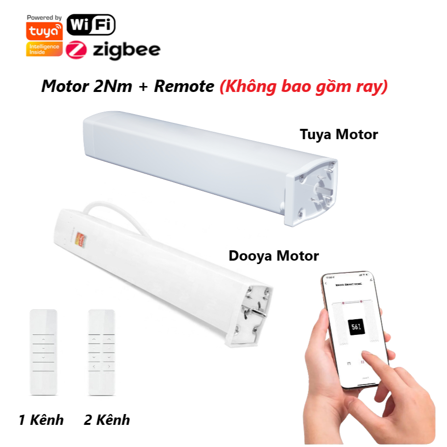 Động cơ rèm tự động Dooya T11 / T12 / Tuya Wifi / Zigbee Motor rèm tự ...