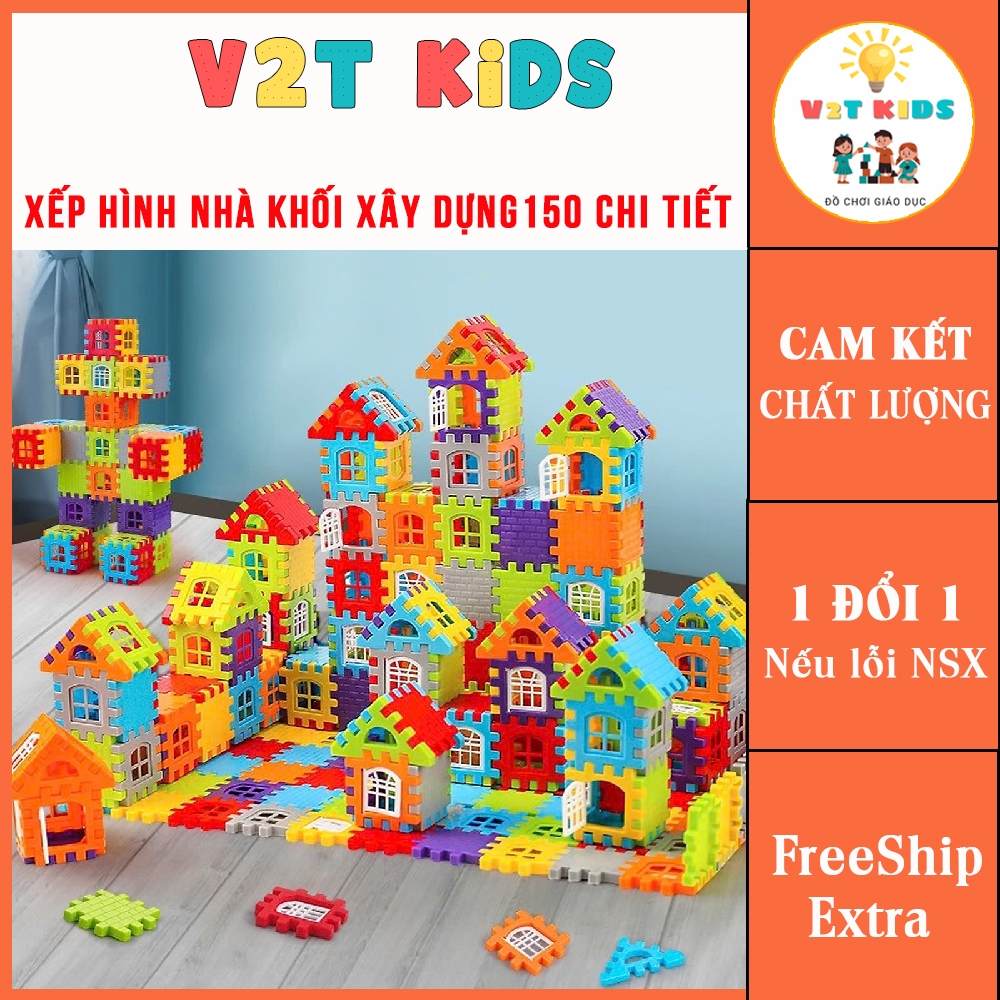 Bộ lắp ghép xếp hình khối xây dựng 150 chi tiết