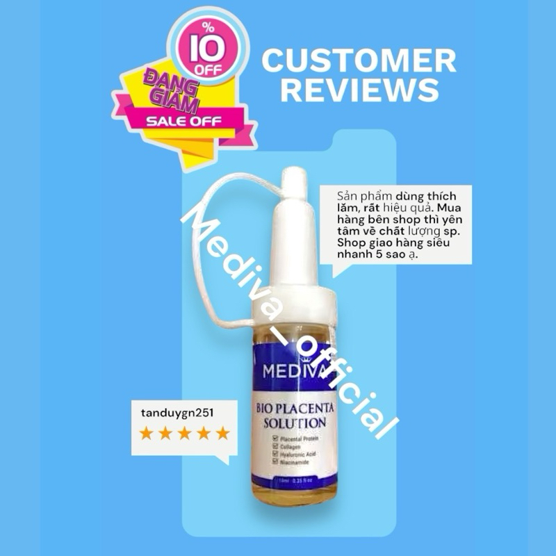 10 lọ tế bào gốc Mediva chống loã hoá tổng hợp Collagen tái tạo da chính hãng
