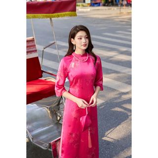 Áo dài cách tân cổ 3 phân tà ngắn AD194