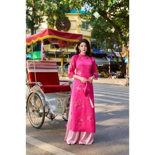 Áo dài cách tân cổ 3 phân tà ngắn AD194