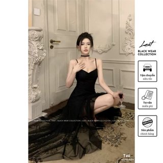 Váy hai dây phối voan sang chảnh LUST chất liệu dày dặn T40