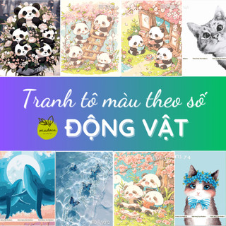 TỔNG HỢP- Tranh tô màu theo số,Tranh sơn dầu số hóa tự tô ĐỘNG VẬT, có khung, kích thước 40x50cm