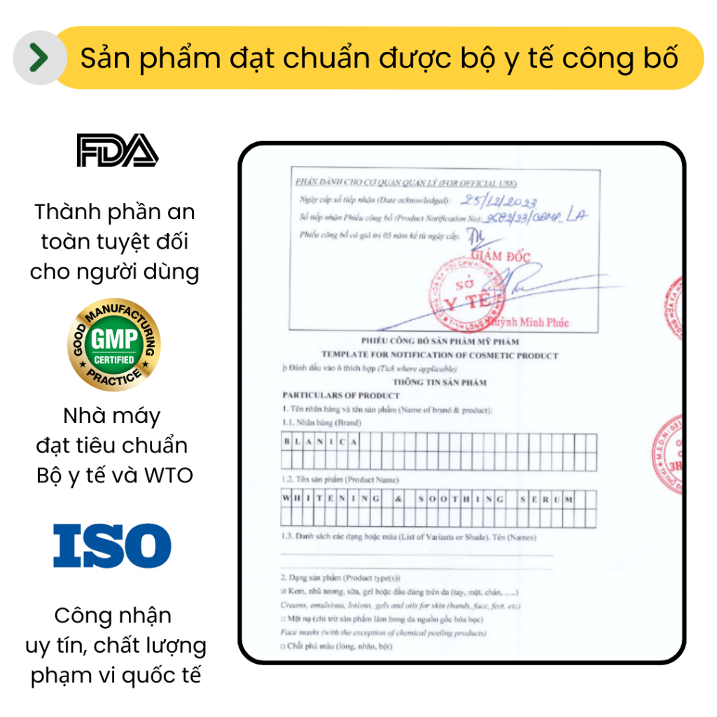 Ảnh Serum dưỡng trắng mờ thâm sạm da và cấp ẩm BLANICA Whitening & Soothing Serum 30ml 4