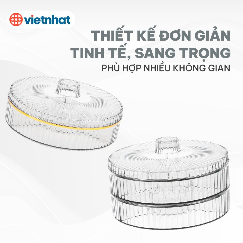 Khay đựng bánh kẹo mứt Tết 4 ngăn trang trí bàn trà mời khách Chính Hãng VIỆT NHẬT (mã 5635)
