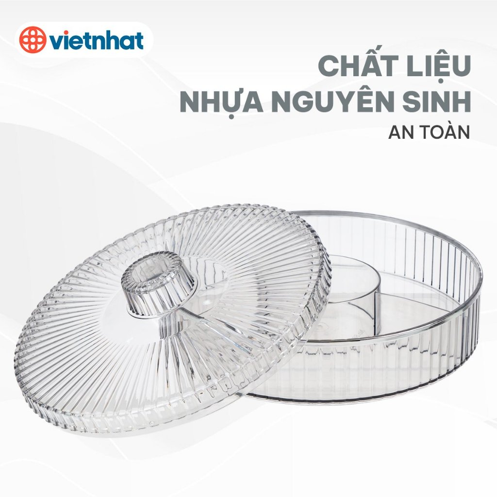 Khay đựng bánh kẹo mứt Tết 4 ngăn trang trí bàn trà mời khách Chính Hãng VIỆT NHẬT (mã 5635)