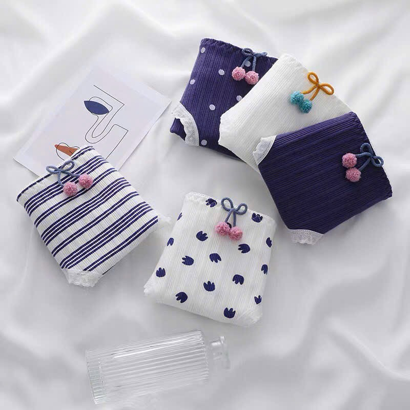 QUẦN LÓT COTTON TĂM ĐÍNH NƠ BÔNG 160