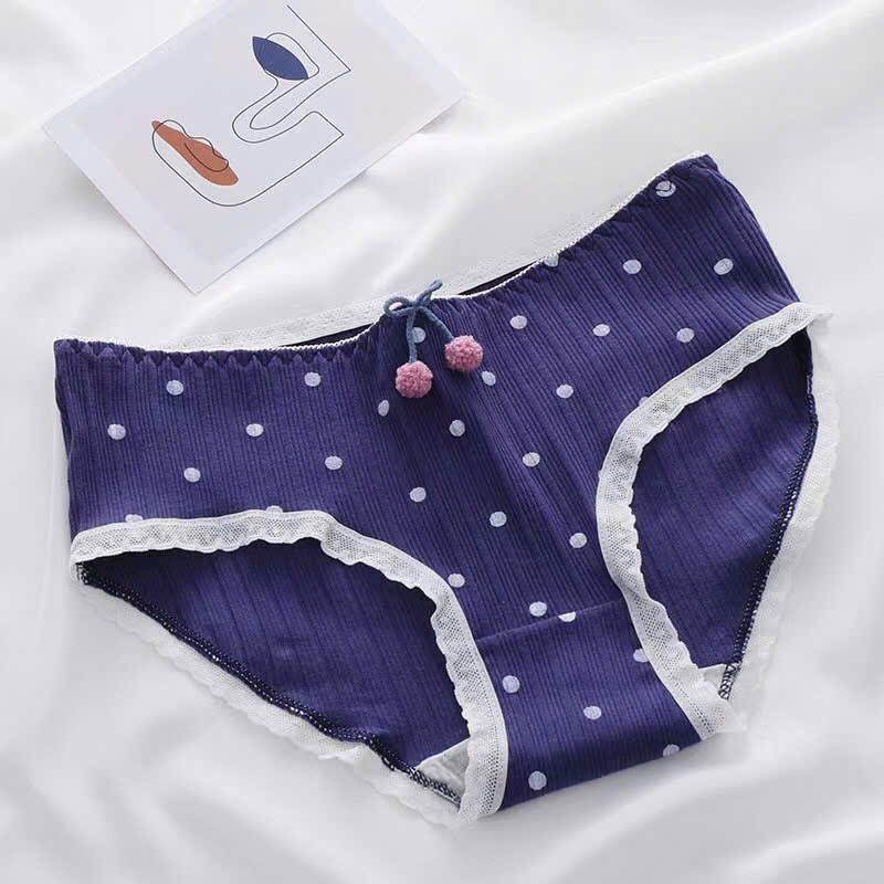 QUẦN LÓT COTTON TĂM ĐÍNH NƠ BÔNG 160