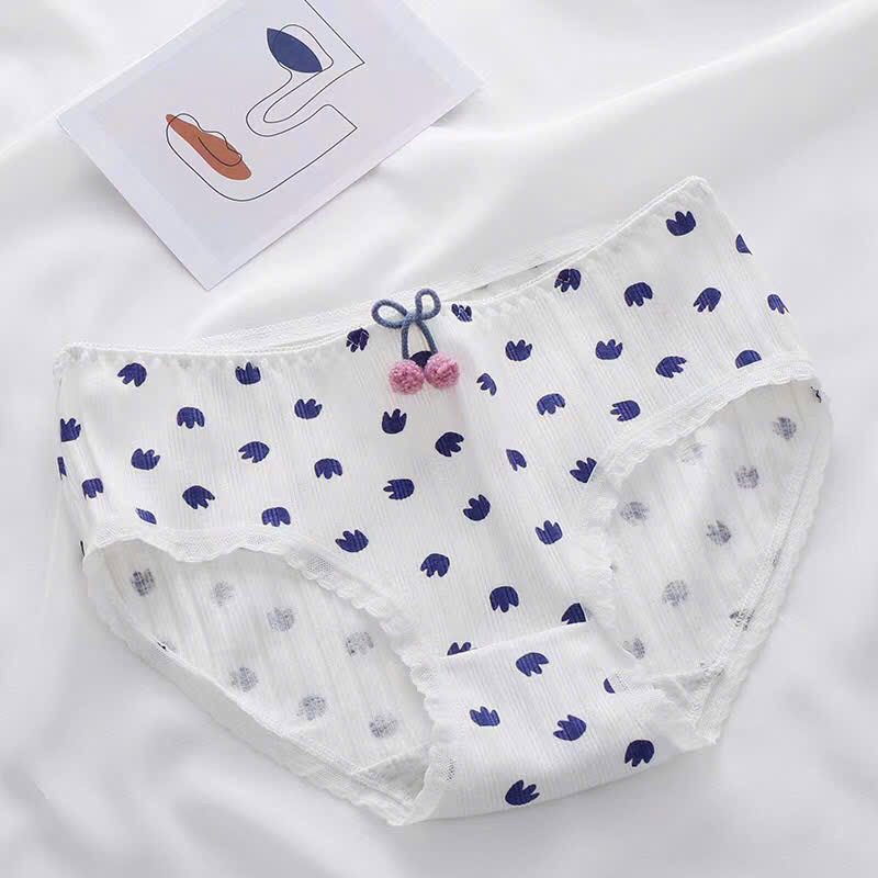 QUẦN LÓT COTTON TĂM ĐÍNH NƠ BÔNG 160