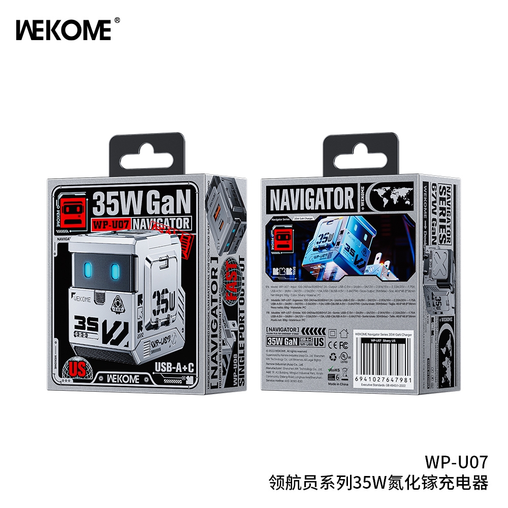 Ảnh Củ sạc nhanh GaN 35W wekome WP-U07 - Hàng chính hãng 3