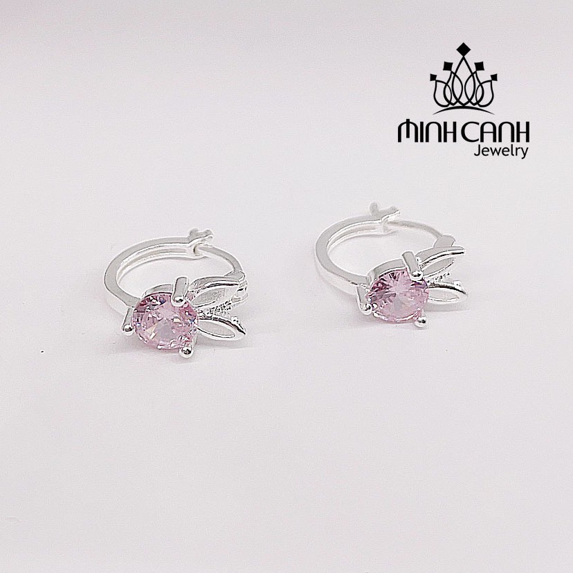 Ảnh Hoa Tai Bạc Thỏ Hồng Cho Bé Gái Minh Canh Jewelry 3