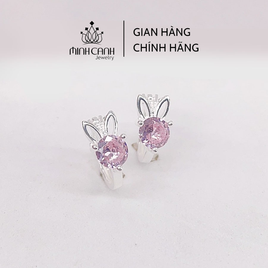 Ảnh Hoa Tai Bạc Thỏ Hồng Cho Bé Gái Minh Canh Jewelry 2