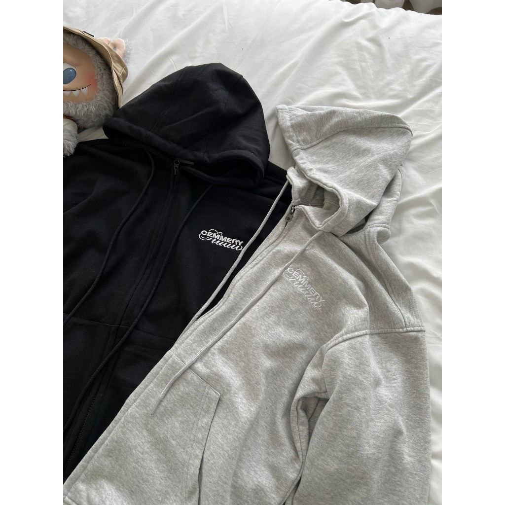 Hoodie CEMMERY Local Brand Chính Hãng Fleece Hoodie Nỉ Chân Cua Khóa Kéo 2 Đầu 2 Màu