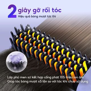Lược Điện Chải Tóc Không Dây  JC-888 ion âm - máy là ép Chải Giúp Gỡ Rối Tóc Chỉ Trong 2s, Pin 4500mAh