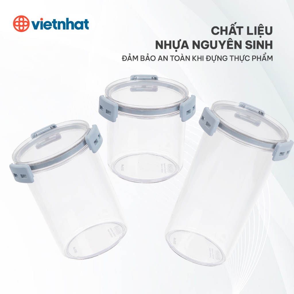 Hộp đựng đồ khô, Hộp đựng thực phẩm, Hộp đựng gia vị nhà bếp hình tròn chính hãng VIỆT NHẬT