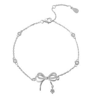 Lắc tay bạc nơ lấp lánh cho nữ Glow Harmony, vòng tay bạc kèm hộp đựng sang trọng