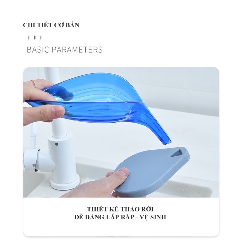 Giá để xà phòng hình chiếc lá chống trượt kèm nút hít chân không / Giá để đồ rửa chén bát