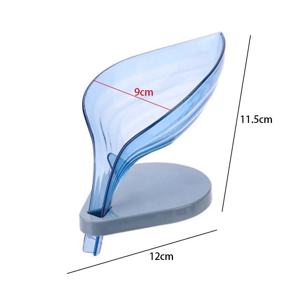 Giá để xà phòng hình chiếc lá chống trượt kèm nút hít chân không / Giá để đồ rửa chén bát