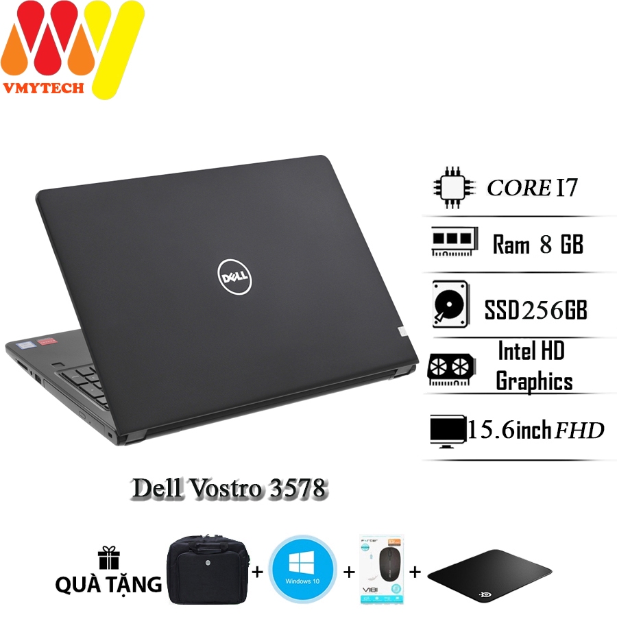 Laptop Dell Vostro 3578, Core i7-8550U, Ram 8G, SSD 256GB, VGA AMD