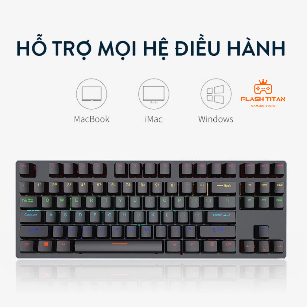 Bàn phím Cơ Gaming K550 V3 - Hỗ trợ đa dạng hệ điều hành - Led nhiều chế độ - Layout TKL 87 phím - ảnh 2
