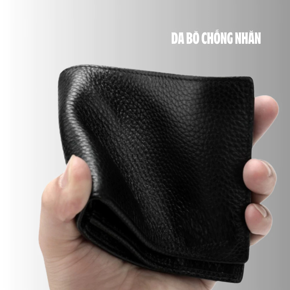 Ví Da Bò Thật 100% Dáng Ngang LT01, Nhiều Ngăn Tiện Dụng, Tặng Kèm Hộp, Nhỏ Gọn Dễ Mang