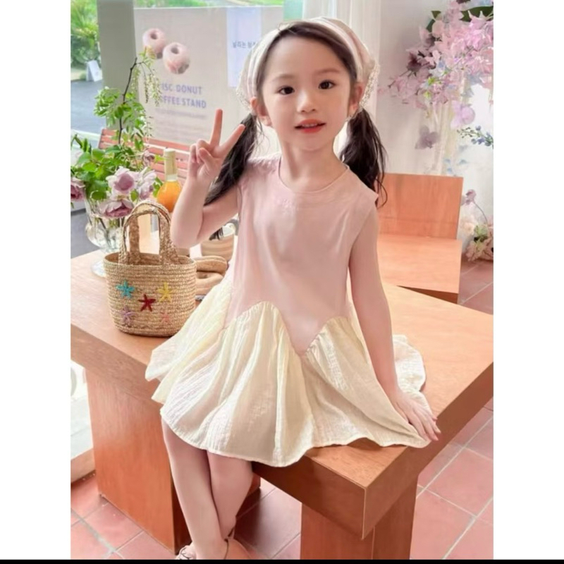 DL41 váy bé gái Diệu Linh Shop kids- Váy thiết kế chất liệu thô nến phối với chất tơ cho bé diện đi chơi đi học 8-38kg