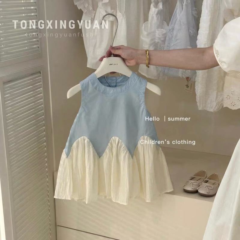 DL41 váy bé gái Diệu Linh Shop kids- Váy thiết kế chất liệu thô nến phối với chất tơ cho bé diện đi chơi đi học 8-38kg