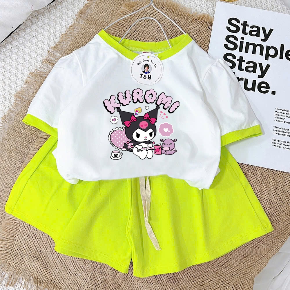 Đồ bộ kuromi cho bé gái 8-40Kg HOT TREND chất vải mềm mịn thoáng mát được các bé yêu thích BGL08