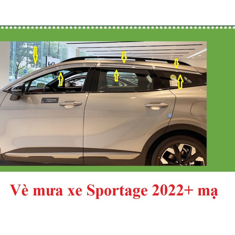 Vè che mưa xe Kia Sportage 2022 HIỆN NAY - Hàng Hàn Quốc Mẫu 8 chi tiết mạ crom cao cấp