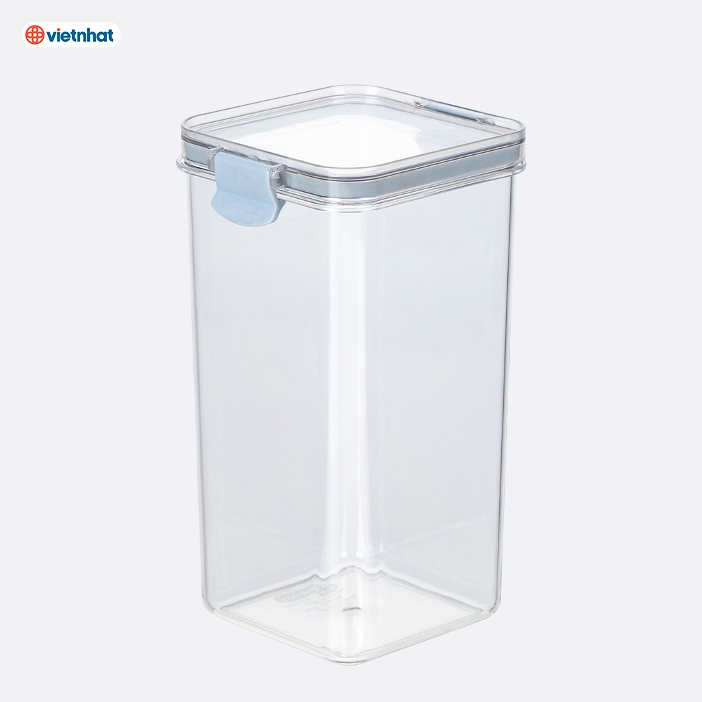 Hộp đựng đồ khô nắp vuông chống ẩm mốc, côn trùng dung tích 750ml/1000ml/1500ml chính hãng Việt Nhật
