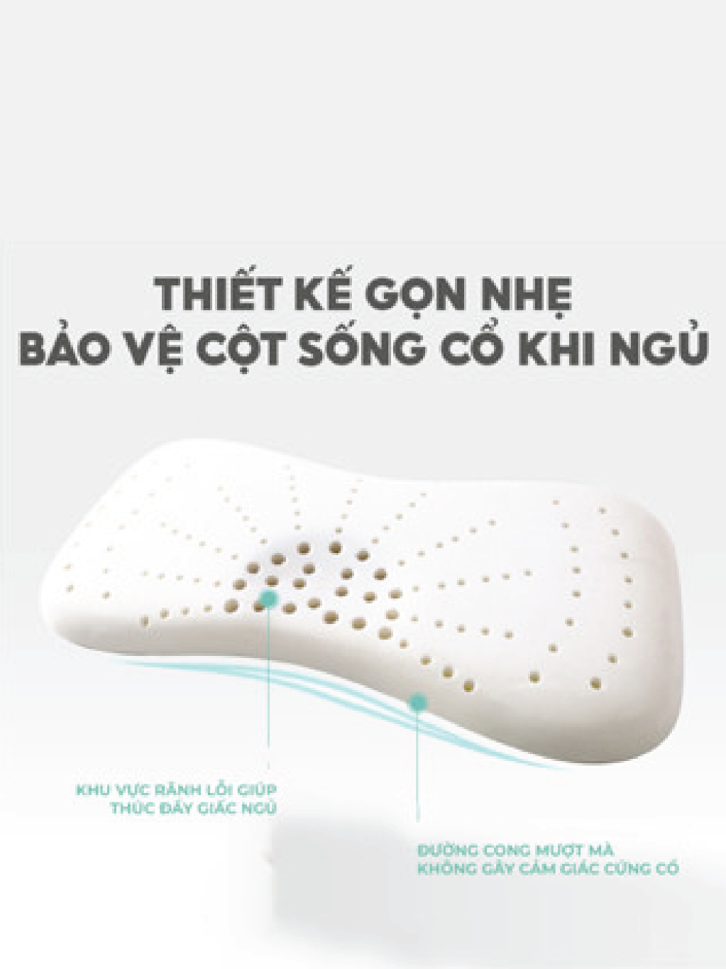 Ảnh Gối cao su non 1989KIDS SHOP cho bé từ 1 đến 12 tuổi 2 lõi tùy chỉnh độ cao mềm mại chống lệch xương cổ, mỏi vai gáy 4