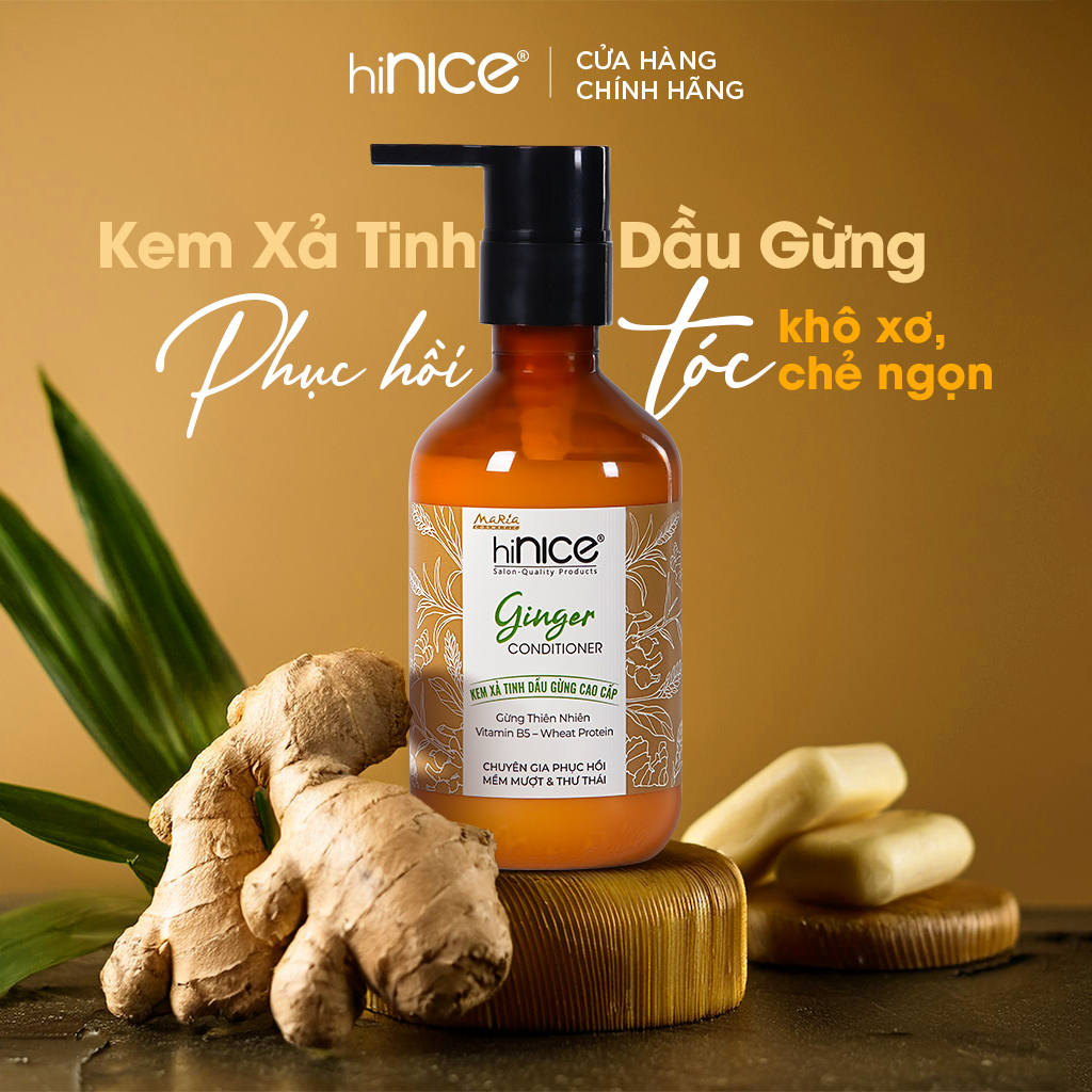 Ảnh Kem Xả Tinh Dầu Gừng Thiên Nhiên hiNICE Ginger Conditioner Hỗ Trợ Phục Hồi Tóc Khô Xơ, Chẻ Ngọn 3