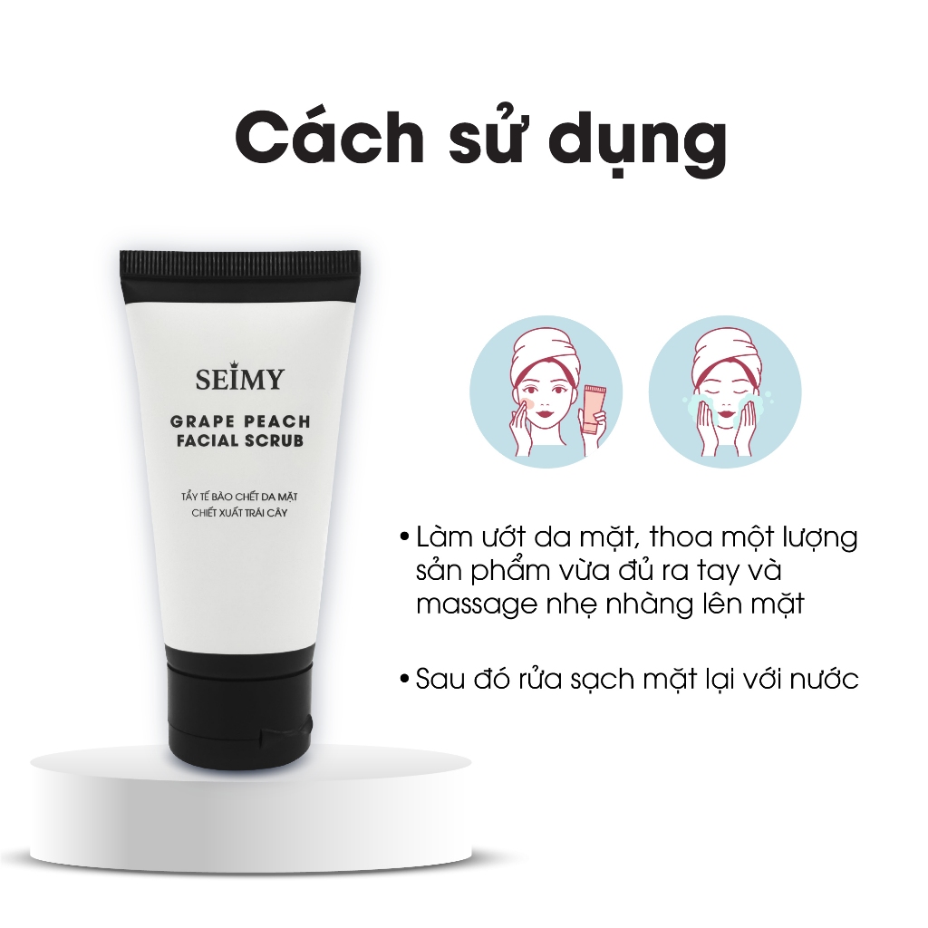 Ảnh Combo Gel Tẩy Da Chết Mặt và Serum Hỗ Trợ Giảm Mụn Thâm Seimy 10ml 4