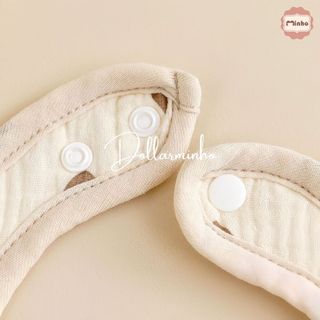 Yếm xô muslin hình chữ U THÊU TÊN cho bé theo yêu cầu siêu sinh, yếm giữ ấm cổ, ngực cho bé