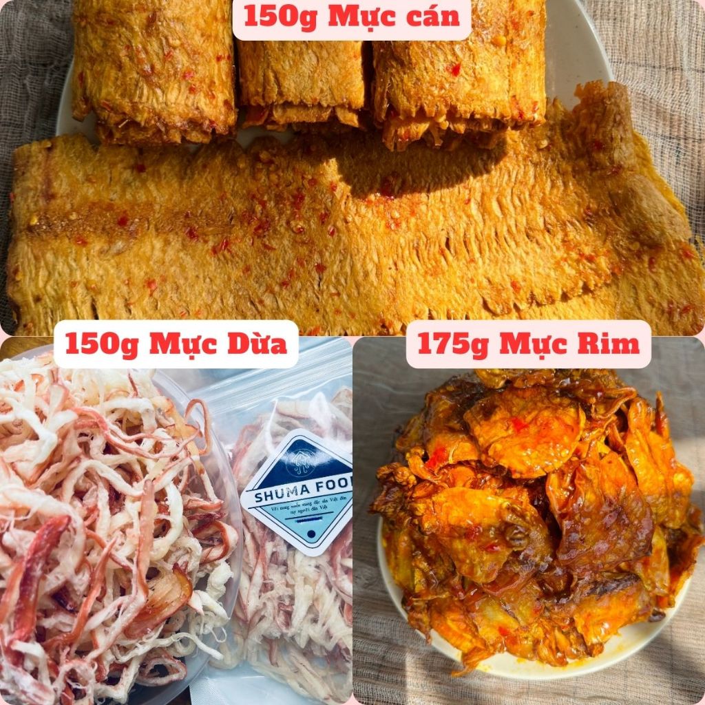 COMBO Tam sao Gồm: 175g khô mực rim, 150g khô mực cán nguyên miếng ...