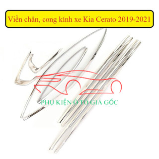 Nẹp viền chân, cong kính xe Kia Cerato 2019- 2023, K3 2021-2025 INOX cao cấp