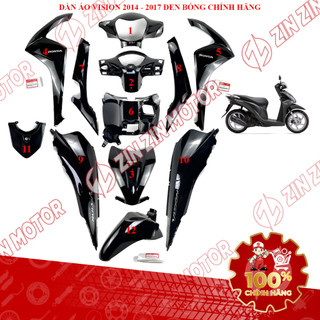 Dàn Áo Vision 2014 2015 Đen Bóng 53205-K44-V00ZF, 53210-K44-V00ZF, 64300-K44-V00ZF, 64350-K44-VE0ZD Chính Hãng - ZZM