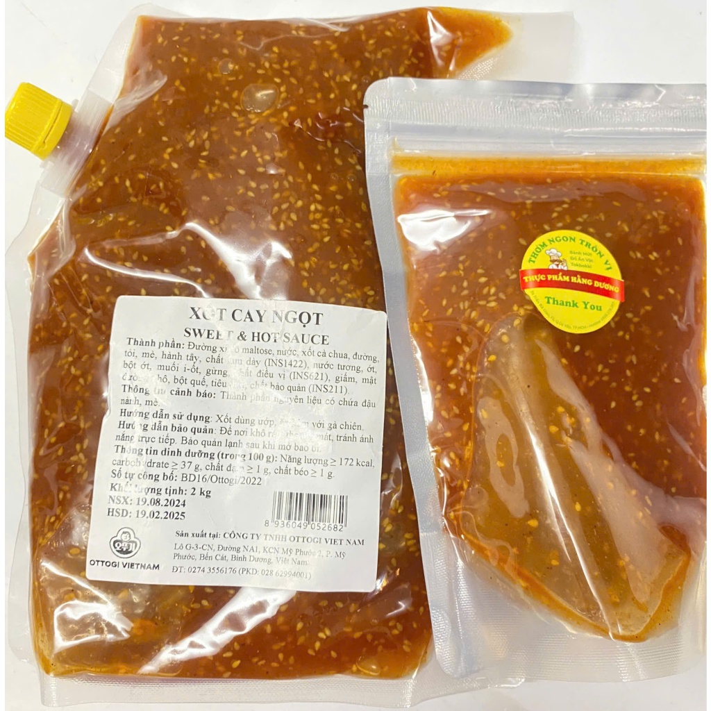 Gói 2Kg Sốt Hot & Sweet ( Sốt HS) Ottogi_ Sốt Phủ gà Rán Ngon