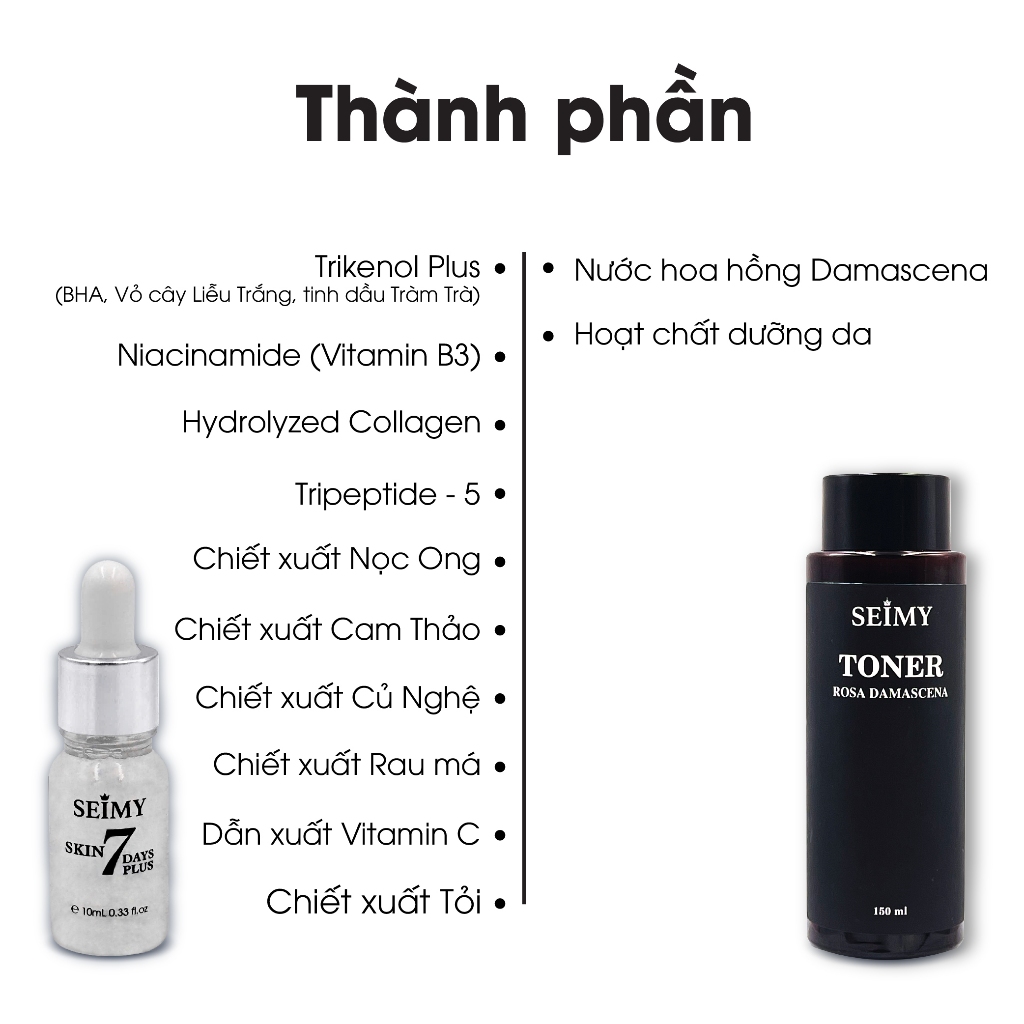 Ảnh Combo Serum Giảm Mụn 10ml Và Nước Hoa Hồng Seimy 150ml 1