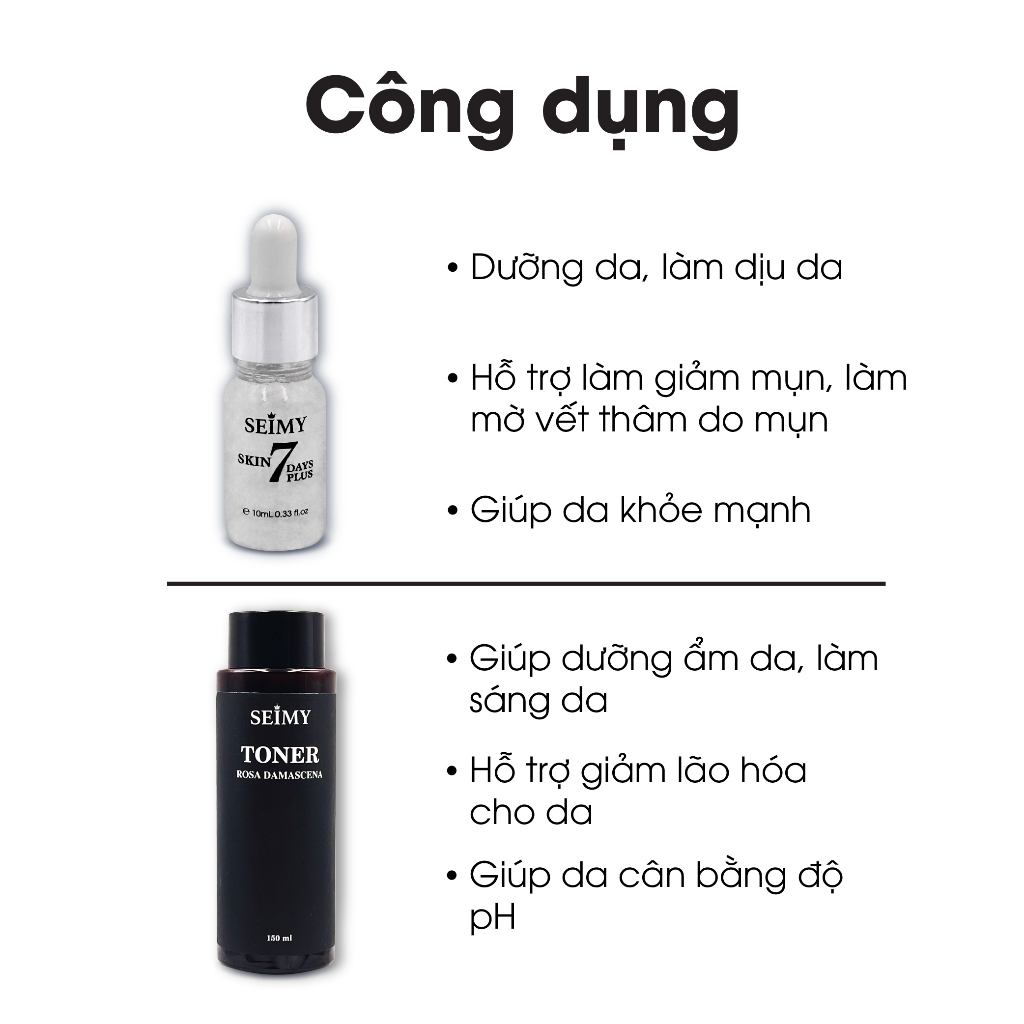 Ảnh Combo Serum Giảm Mụn 10ml Và Nước Hoa Hồng Seimy 150ml 2