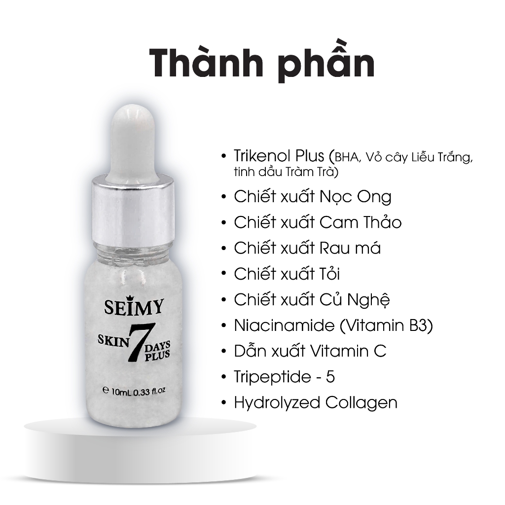 Ảnh Combo 2 Chai Serum giảm mụn thâm Seimy 10ml - Skin 7 Days Plus 3