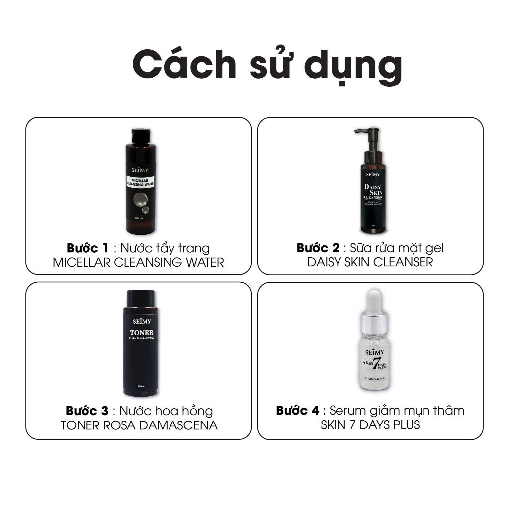 Ảnh Combo Chăm Sóc 4 bước Da Dầu, Mụn Seimy 3