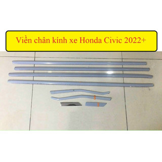 Ốp nẹp chân kính, cong kính  xe Honda Civic 2022-2025 INOX cao cấp, sáng bóng
