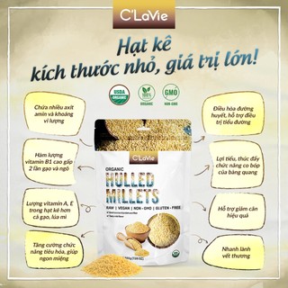 Hạt kê hữu cơ đã tách vỏ C'LaVie 200g dùng nấu soup, cháo cho bé ăn dặm