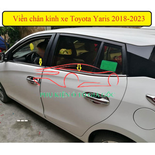 Nẹp viền chân kính xe Toyota Yaris 2014 - 2017, 2019, 2020, 2021 chất liệu INOX cao cấp, sáng bóng