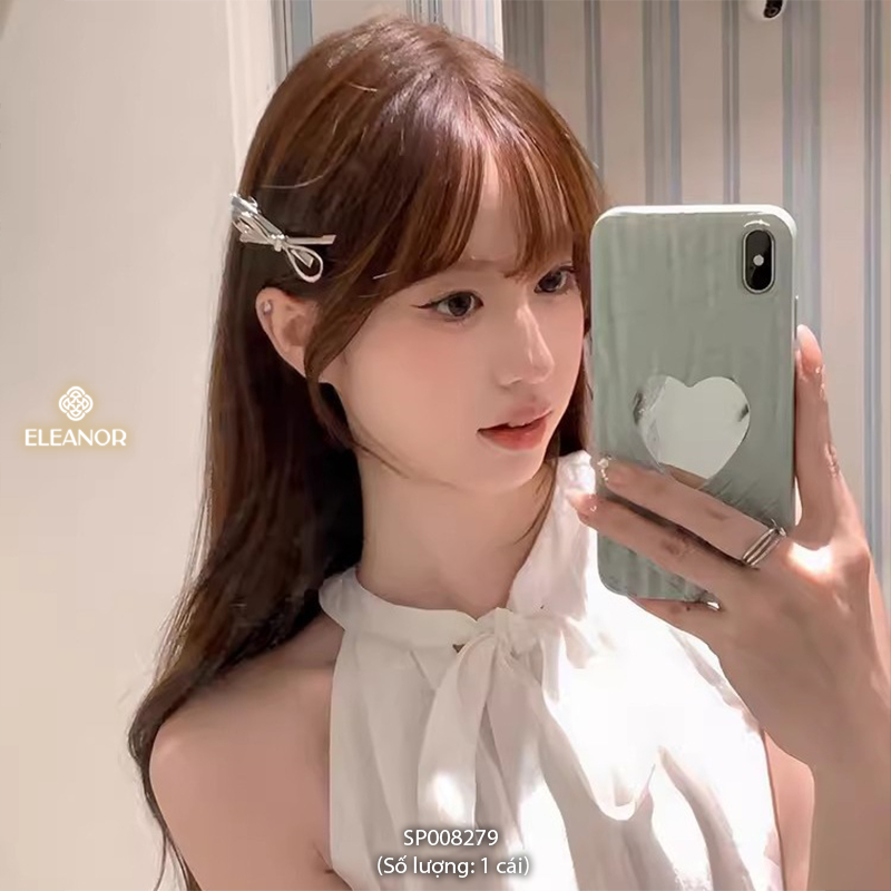 Kẹp tóc nữ Eleanor Accessories thiết kế hình nơ viền trơn kẹp tóc mái phụ kiện tóc 8279