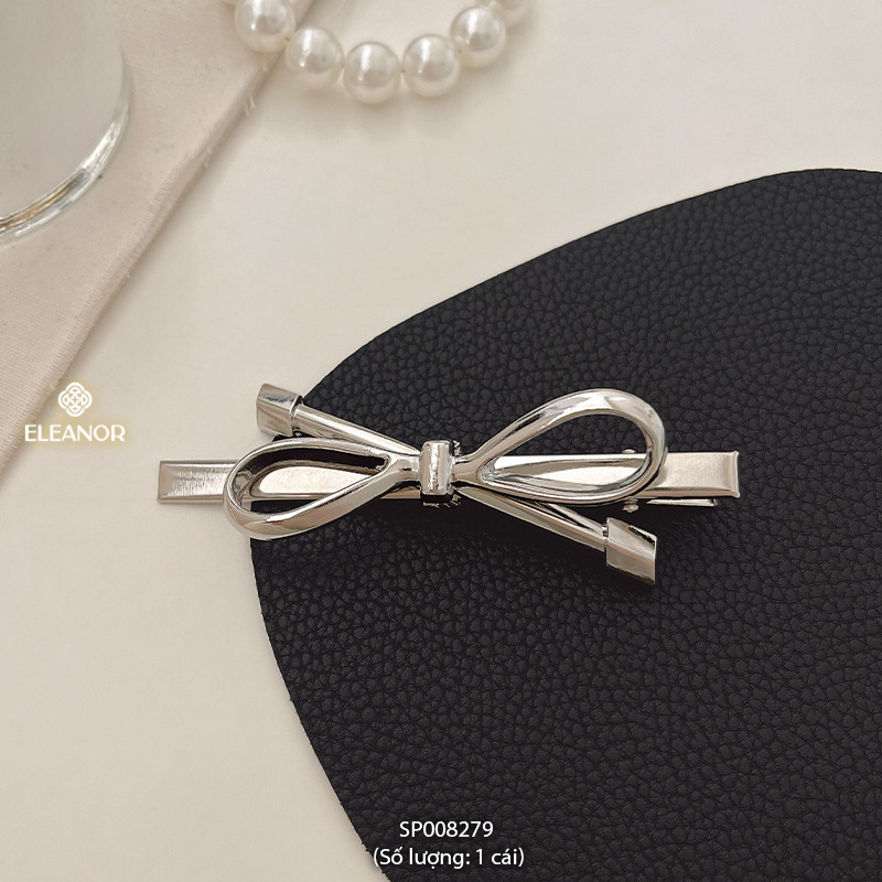 Kẹp tóc nữ Eleanor Accessories thiết kế hình nơ viền trơn kẹp tóc mái phụ kiện tóc 8279