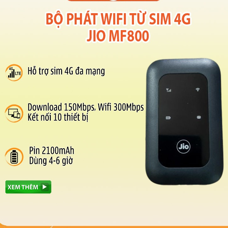 Bộ Phát Wifi 4G/5G Lte-Advanced MF800 - Tốc Độ 150Mb - Hỗ Trợ Kết Nối ...