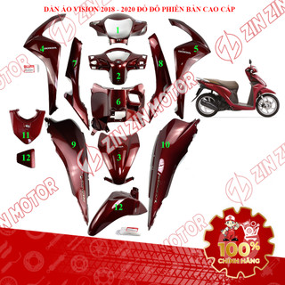 Dàn Áo Vision 2018 2019 2020 Đỏ Đô ( Phiên Bản Cao Cấp ) 53200-K44-V20ZQ, 53210-K44-V20ZC Chính Hãng - ZZM