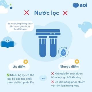 Mua combo 6 chai nước Aoi pha sữa an toàn cho bé, không chứa kim loại nặng và Flo, Clo